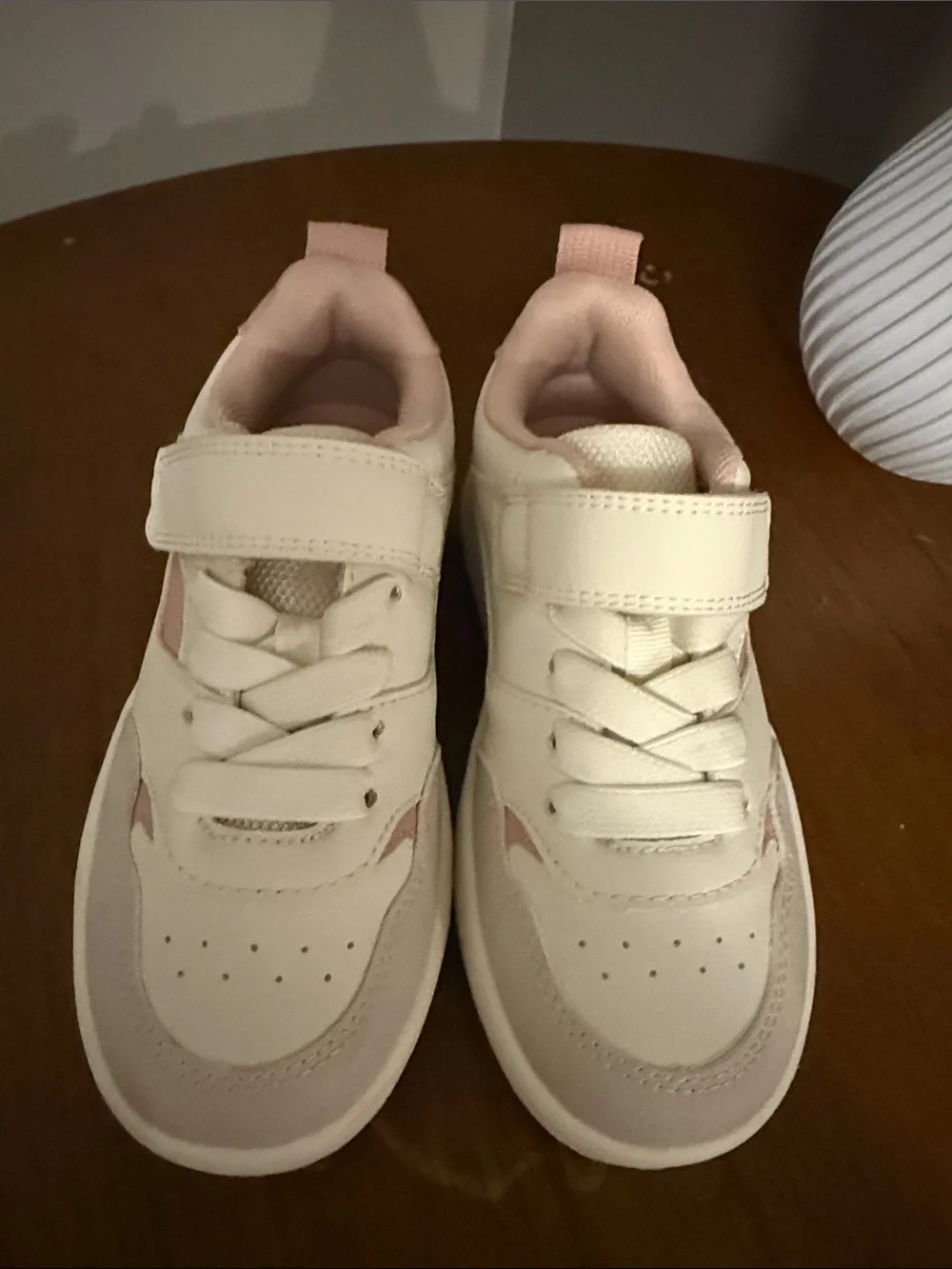 NWOT H&M Cream and Pink Kids Sneakers with Velcro strap
